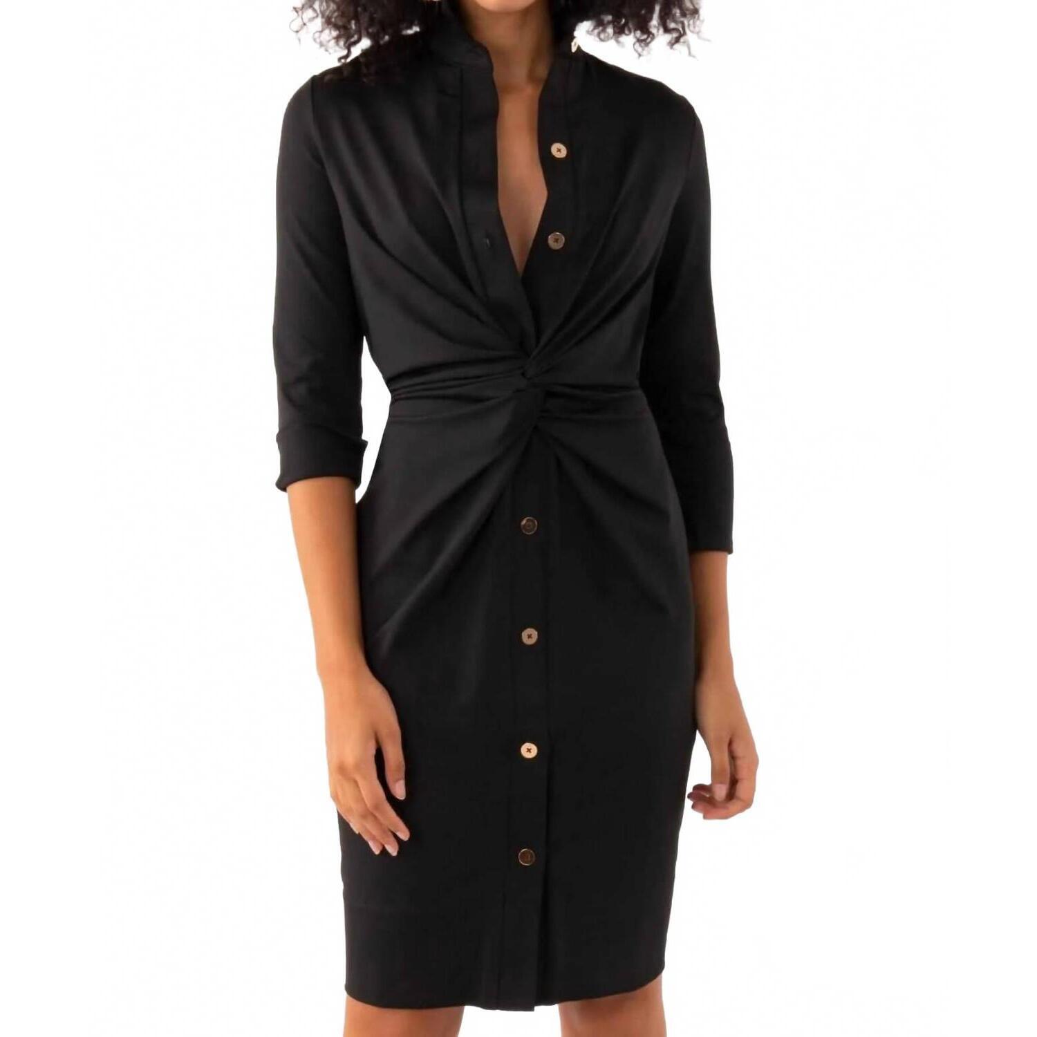 New Gretchen Scott Twist & Shout Solid Dress In Black